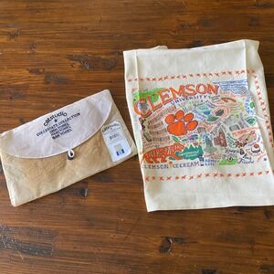 Catstudio Clemson University Collegiate Collection Dish Towel White Orange New*